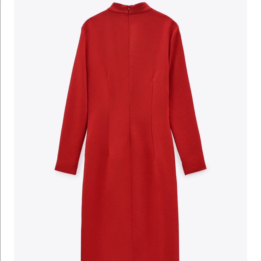 ZARA RED TOGGLE DRESS - Picture 10 of 12